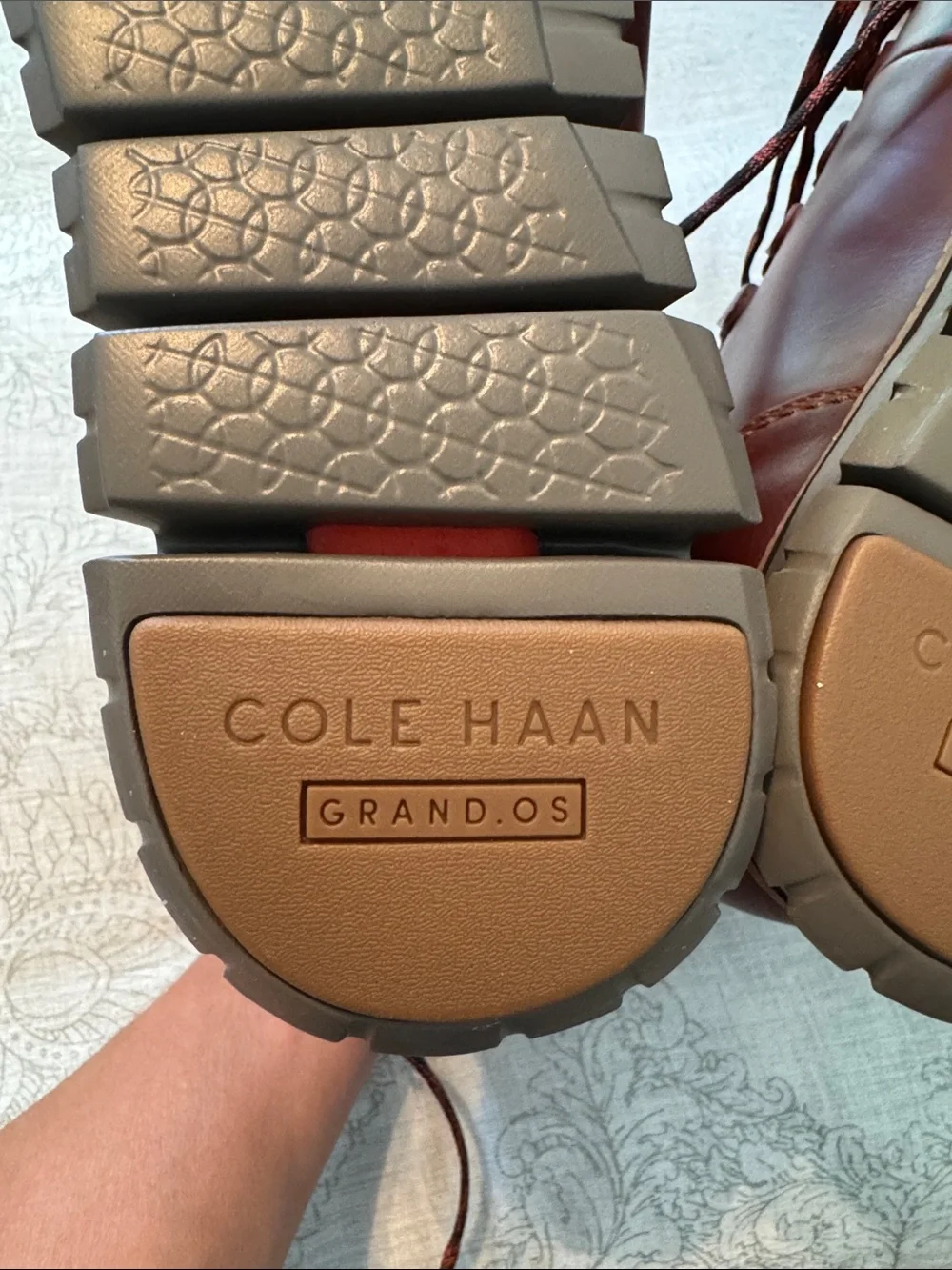 Cole Haan Brown Leather Waterproof Hiking-Style Lace-Up Boots